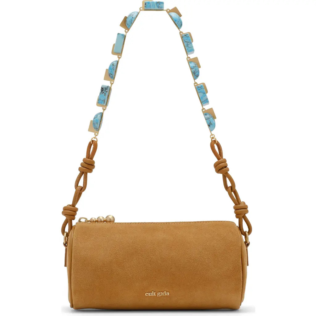 Cult Gaia Zozina Suede Shoulder Bag in Toasted Caramel at Nordstrom | Nordstrom