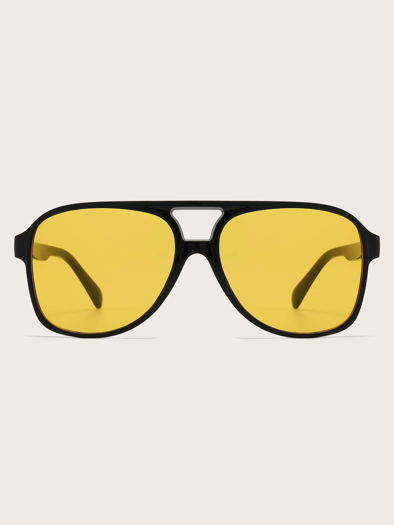 Geometric Frame Tinted Lens Fashion Glasses | SHEIN