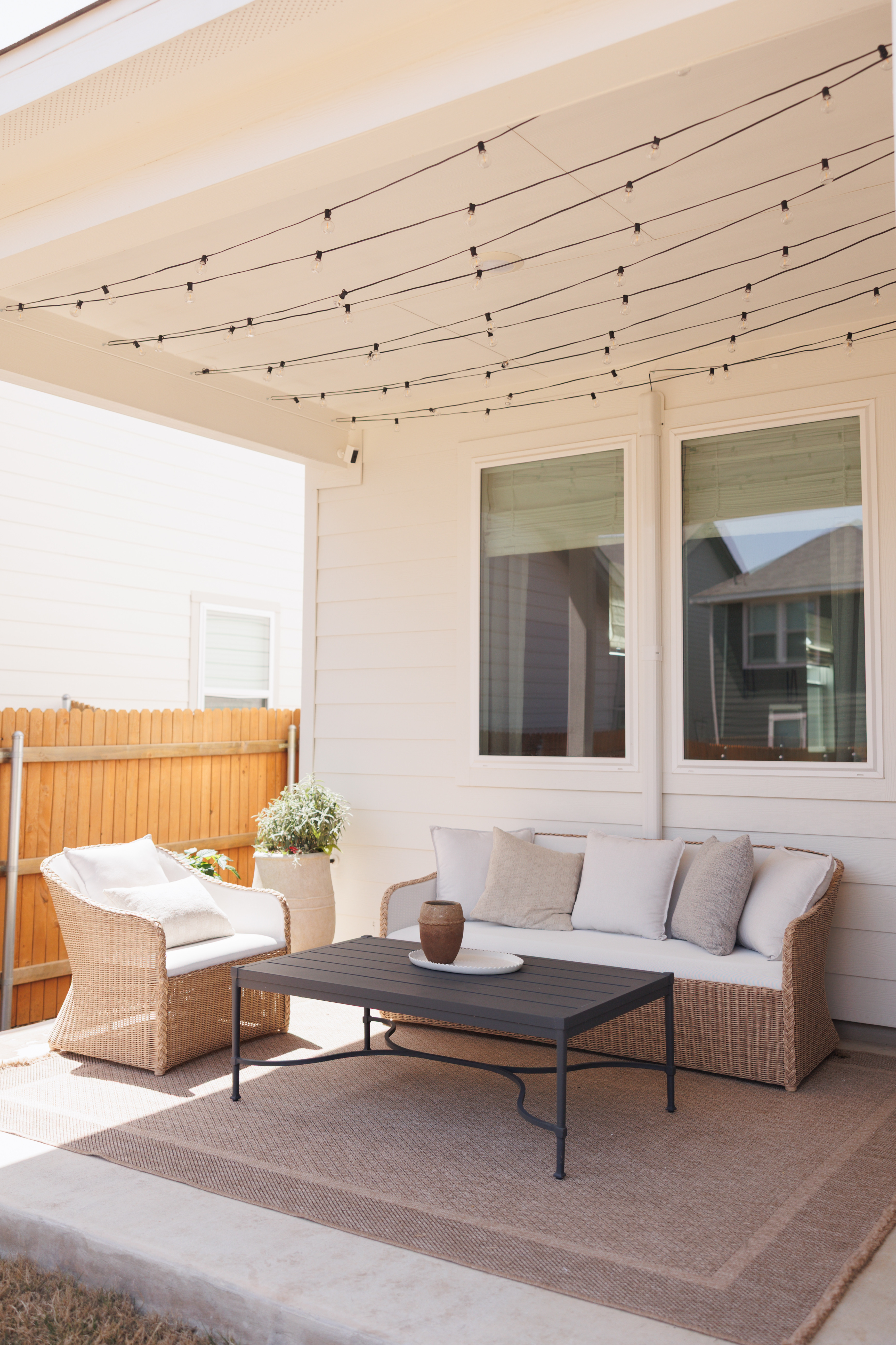 The main goal of our Hill Country Haven project was to breathe life and character into my client's builder-grade home, and it alllll started with the patio!

The design developed around the stunning sofa and armchair from Shoppe Amber Interiors. This client is detail-oriented, and I knew she'd love the slope arms and all-weather wicker!

The unique design of this coffee table from Universal Furniture really sold me, and it all came together perfectly with accessories from Pottery Barn, Lulu & Georgia, and Hackner Home!

If you're looking for inspiration, save this post and don’t forget to follow us @cheyennepaigeinteriors for more styling tips and home decor 🤎

#patiodecor #patiofurniture #houstoninteriordesign #houstoninteriordesigner #patiodesign 

 #LTKHome #LTKFindsUnder100 #LTKFamily