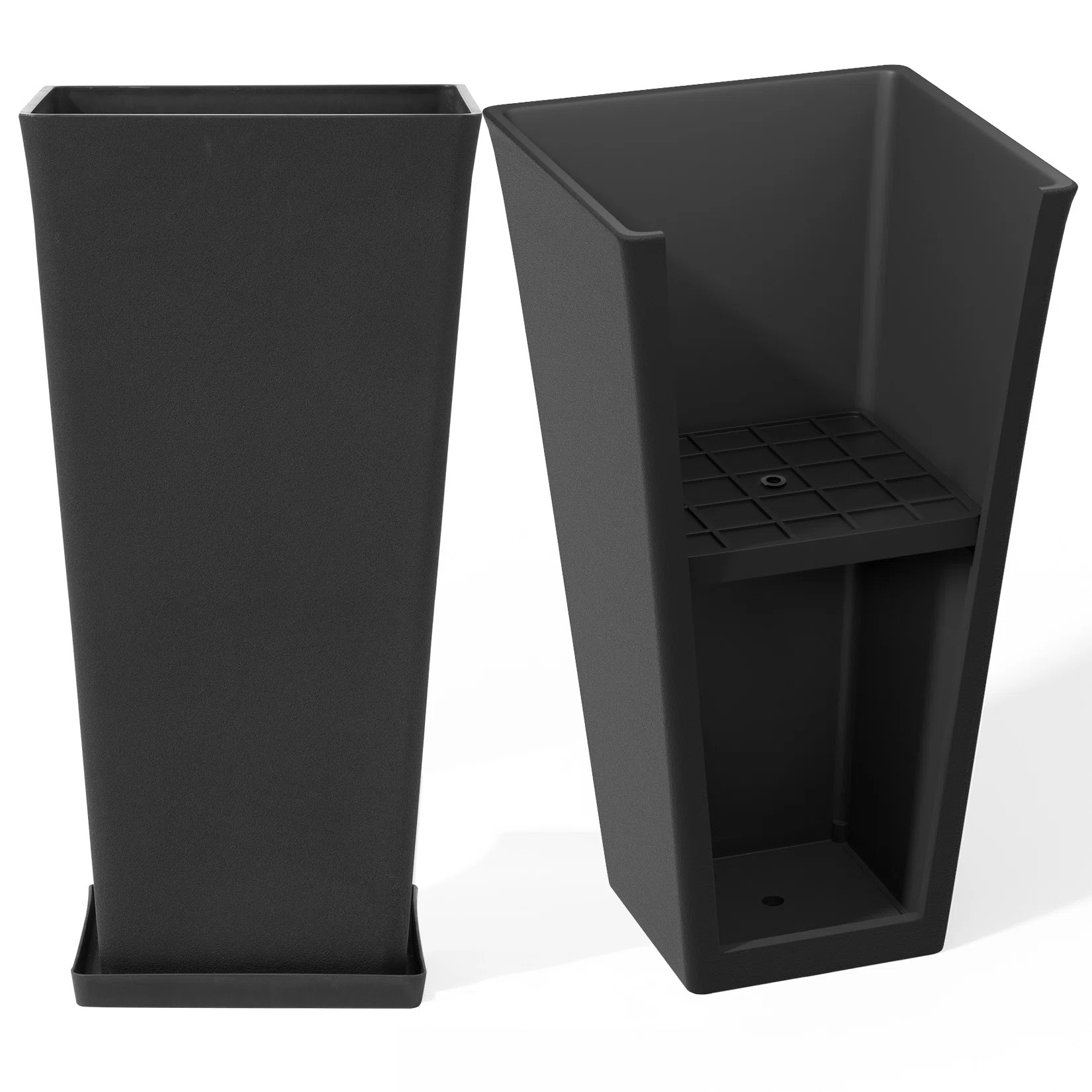 Amimma Large Rectangular Tall Planters for Indoor/Outdoor (Set of 2) | Wayfair North America