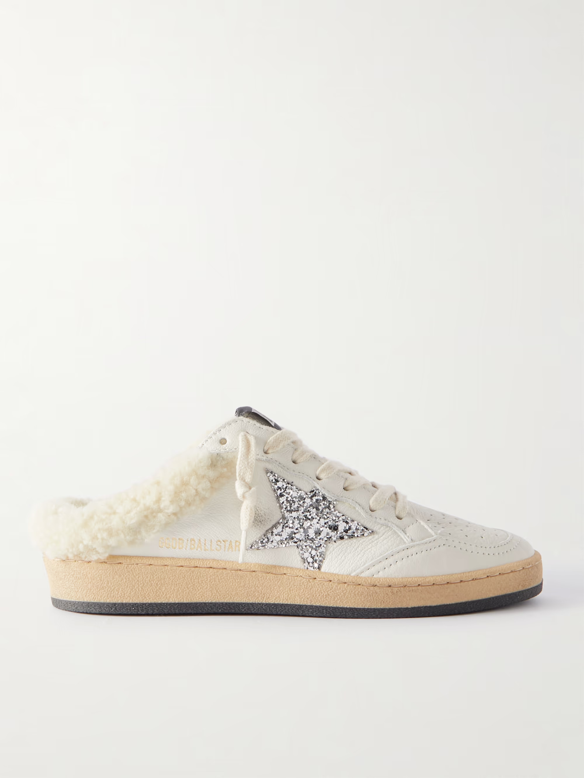 GOLDEN GOOSE Ball Star Sabot shearling-lined leather slip-on sneakers | NET-A-PORTER | NET-A-PORTER (US)