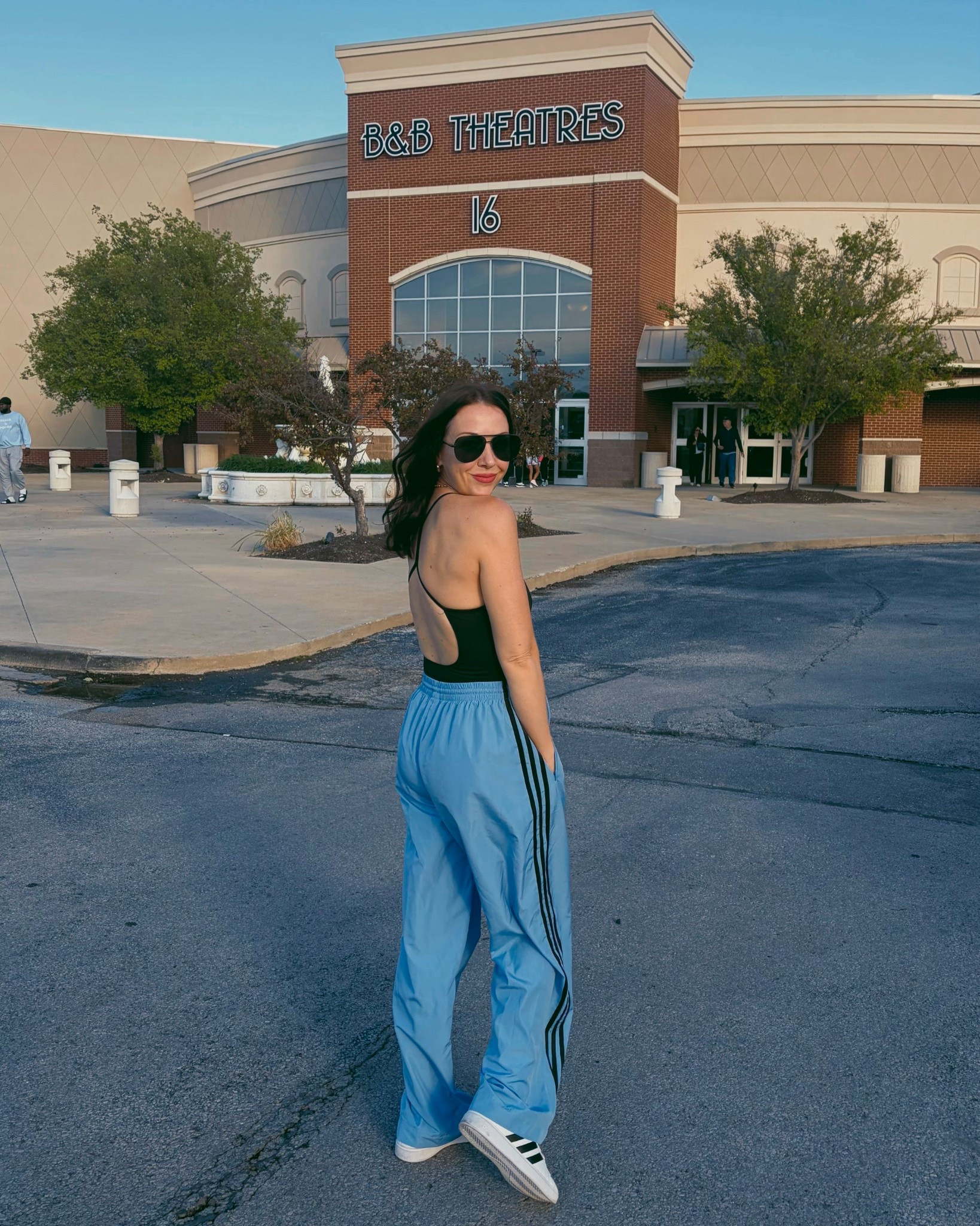 Movie date night fit, track pants and a backless bodysuit 🖤

#LTKootd #LTKgrwm #LTKOver40