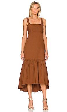 Theory Tie Back Dress in Cognac from Revolve.com | Revolve Clothing (Global)
