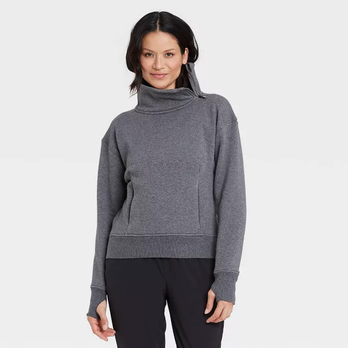 Women's Asymmetrical Zip Pullover Sweatshirt - All in Motion™ | Target