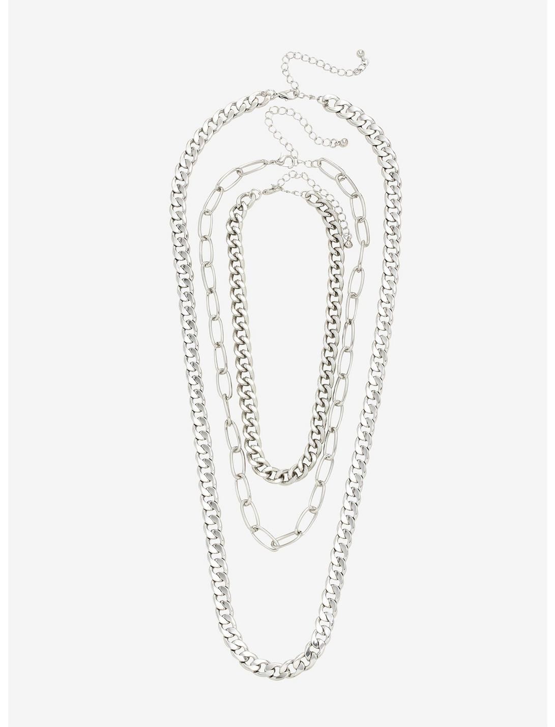 Silver Chain Necklace Set | Hot Topic