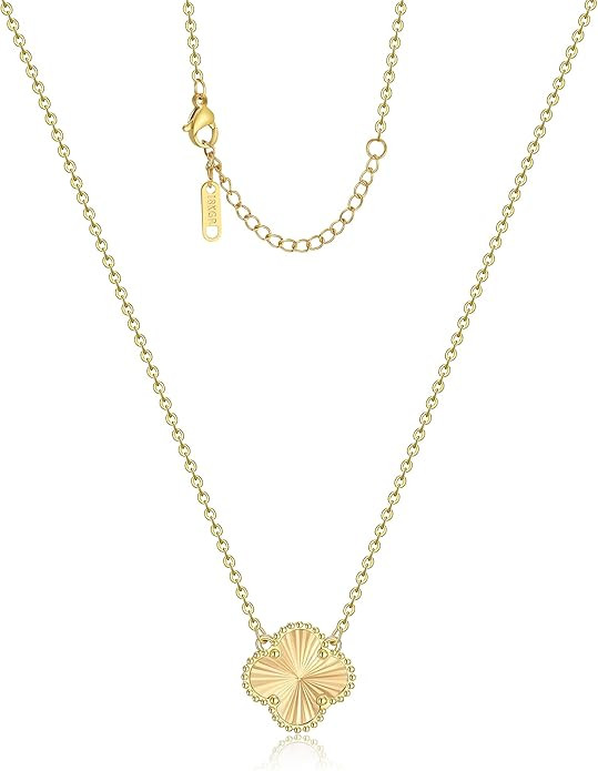Clover Pendant Necklace for Women 18K Gold Plated Four Leaf Clover Necklaces Lucky Simple Jewelry... | Amazon (US)