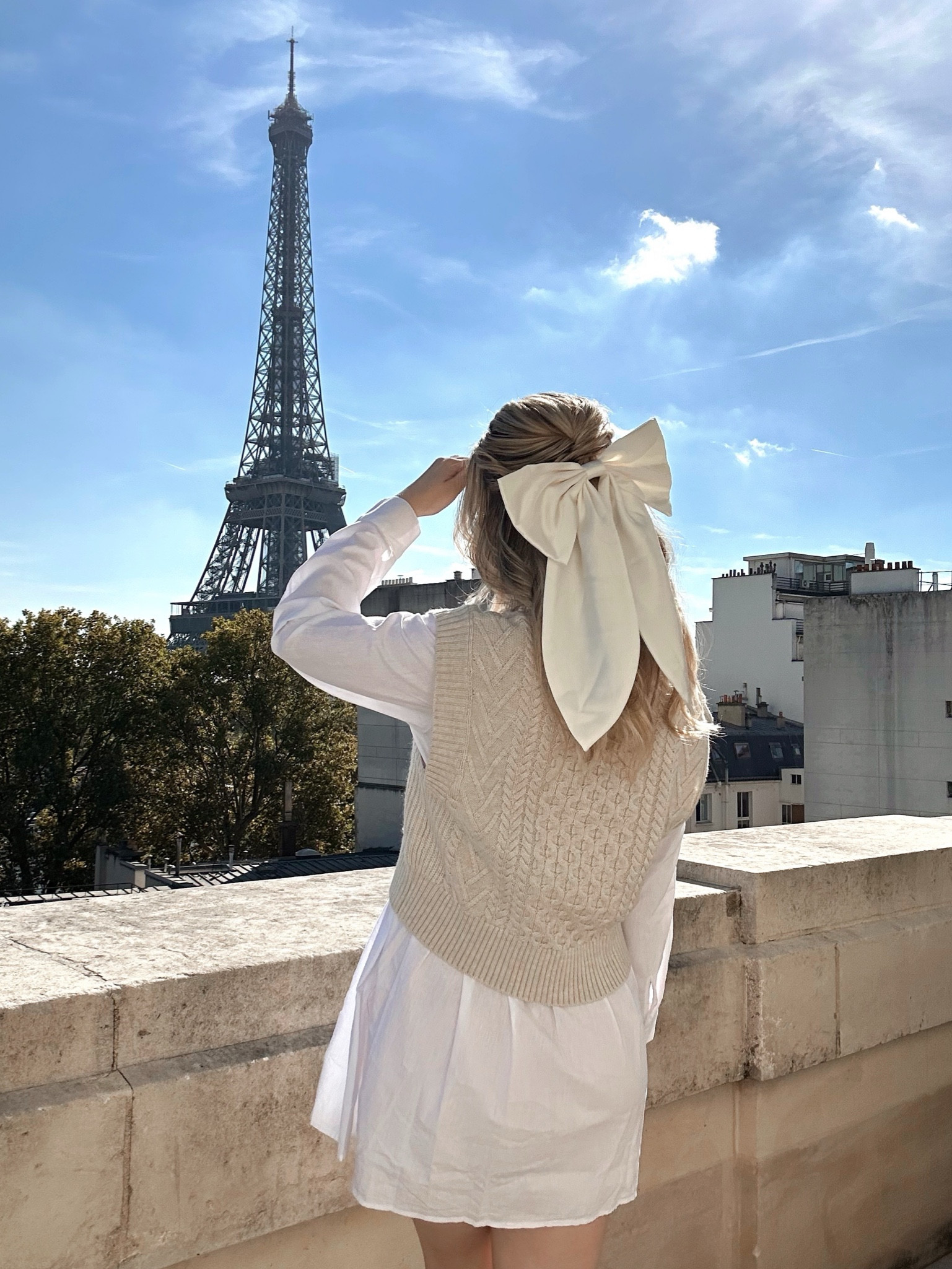 A moment for the bow 🎀 
Cute Paris outfits, oversized bow, hair bow, white silk bow, bridal bow, bridal accessories 

#LTKfit #LTKtravel #LTKFind