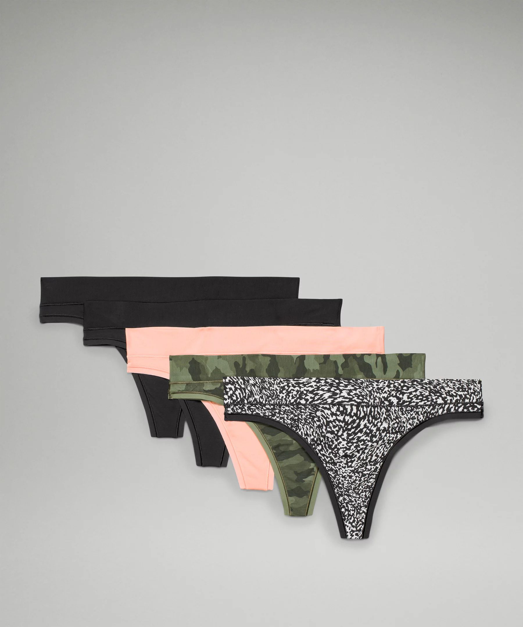 UnderEase Mid-Rise Thong Underwear 5 Pack | Women's Underwear | lululemon | Lululemon (US)