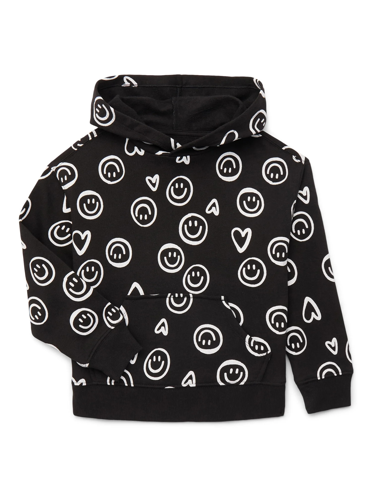 Wonder Nation Girls Long Sleeve Fleece Graphic Hoodie, Sizes 4-18 & Plus | Walmart (US)