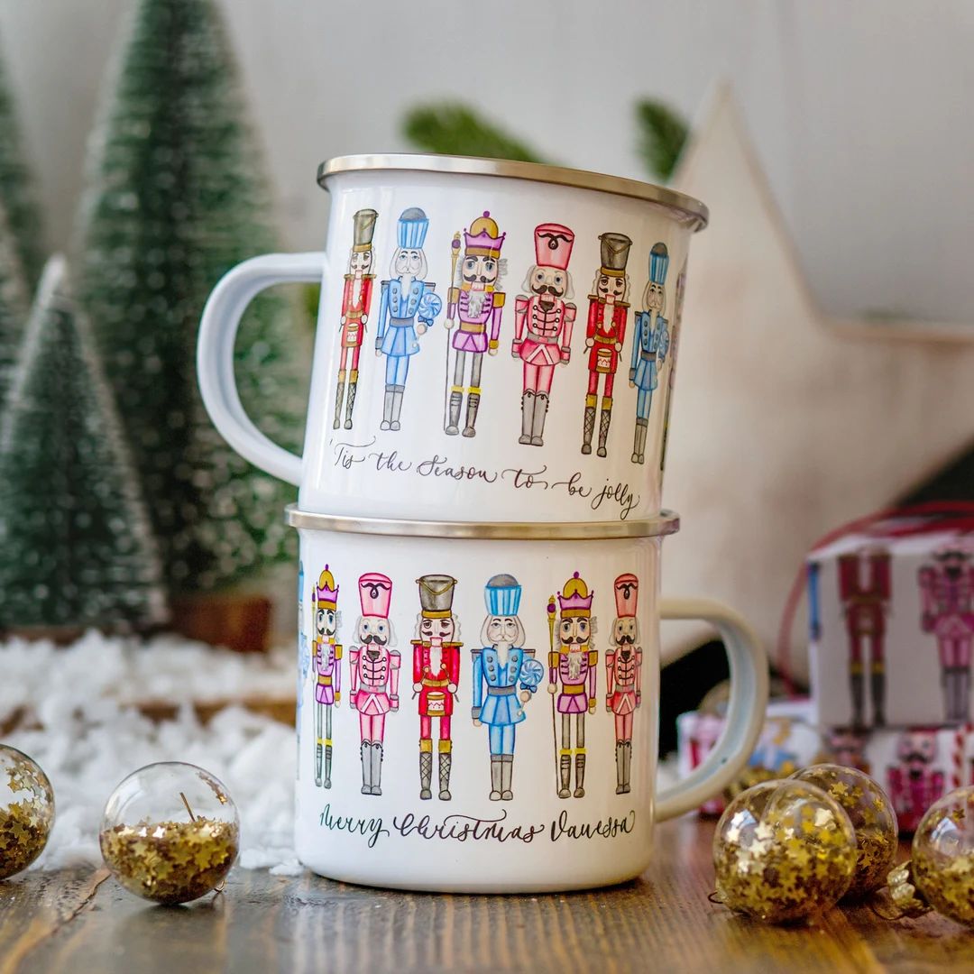 Personalised Christmas Nutcracker Enamel Mug - Etsy | Etsy (US)