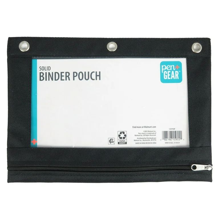 Pen + Gear Solid Binder Pouch, Black, Size: 10.25” (W) x 7.25” (H) | Walmart (US)