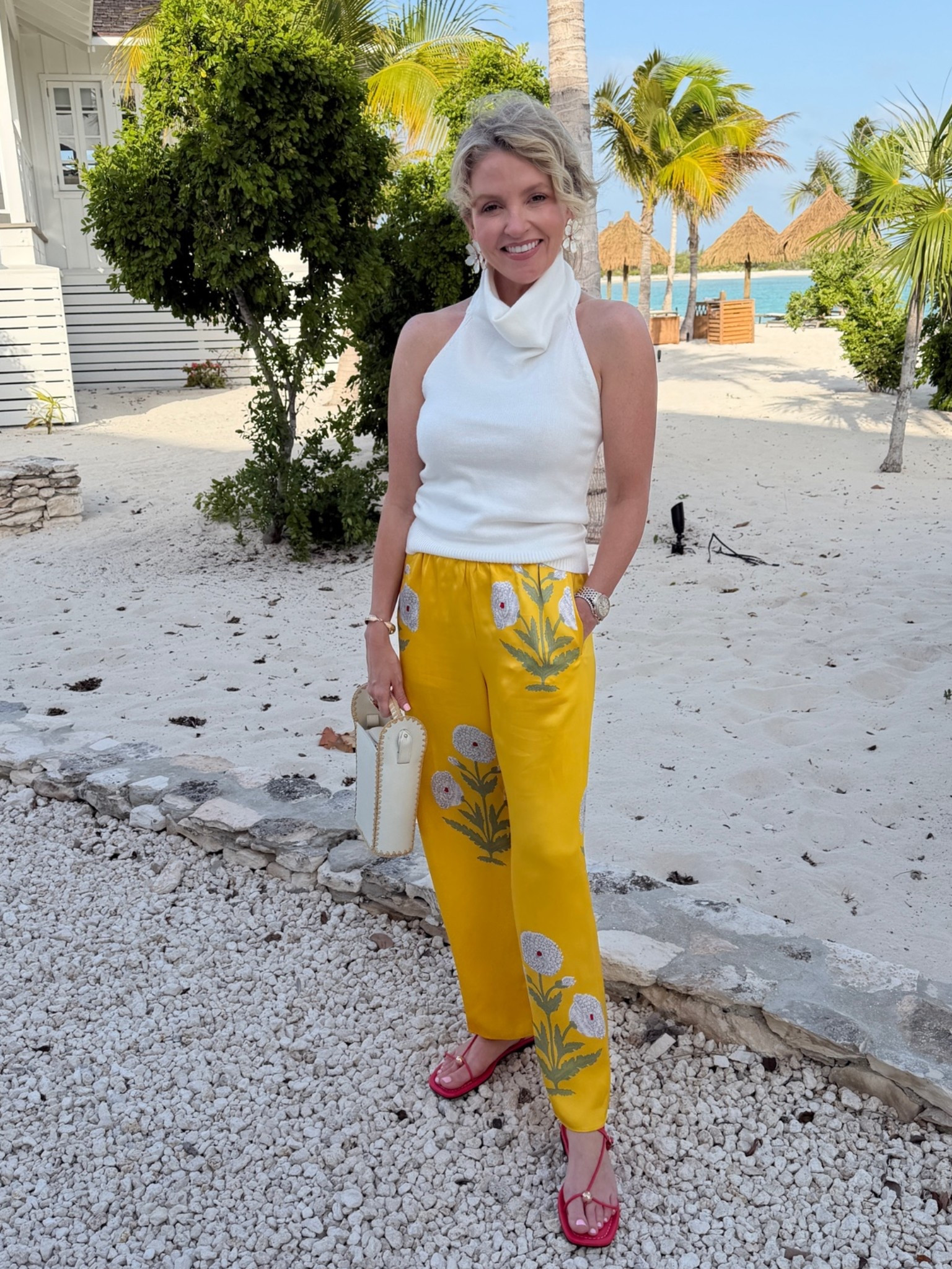Sizing is very limited in the pants. They are on sale right now plus an extra 40% off!  I went with a petite small which was perfect for my height and wearing flats (I’m 5’3”)