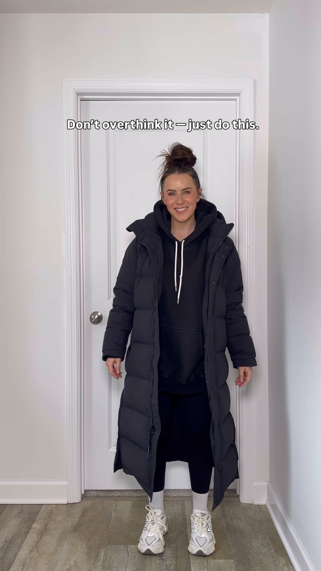 Easy outfit restyle to instantly make my standard millennial mom uniform more polished! My hoodie is 30% off & so cozy + oversized! Wearing s in all, petite in tan longline wool jacket (also on sale). Sneakers tts 

#LTKSeasonal #LTKSaleAlert #LTKPetite