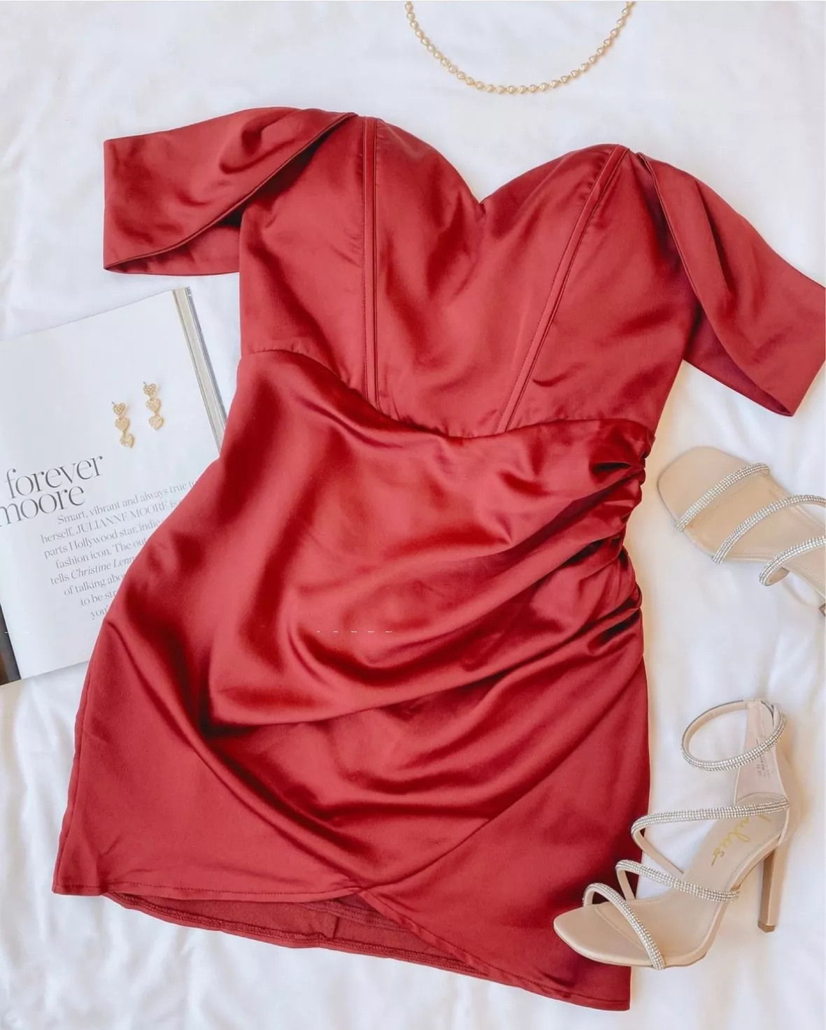 Hedy Red Satin Corset Dress – Miss Circle
