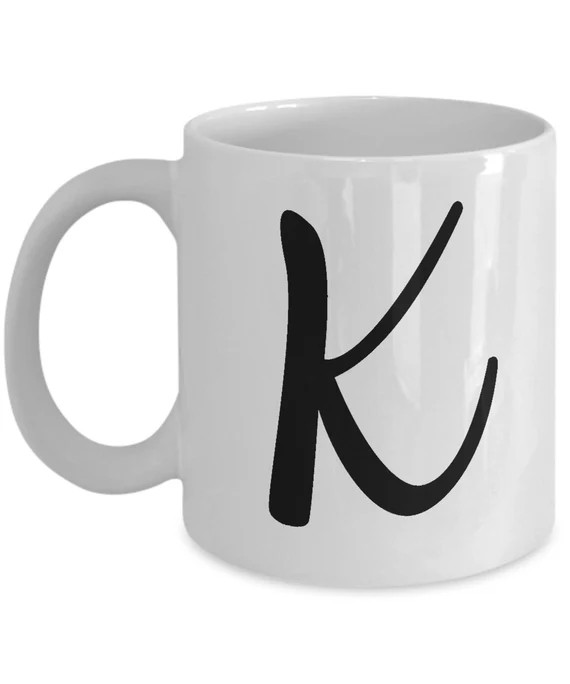 Initial Mug  Monogram Gifts With Letter K  Cute Name Coffee | Etsy | Etsy (US)