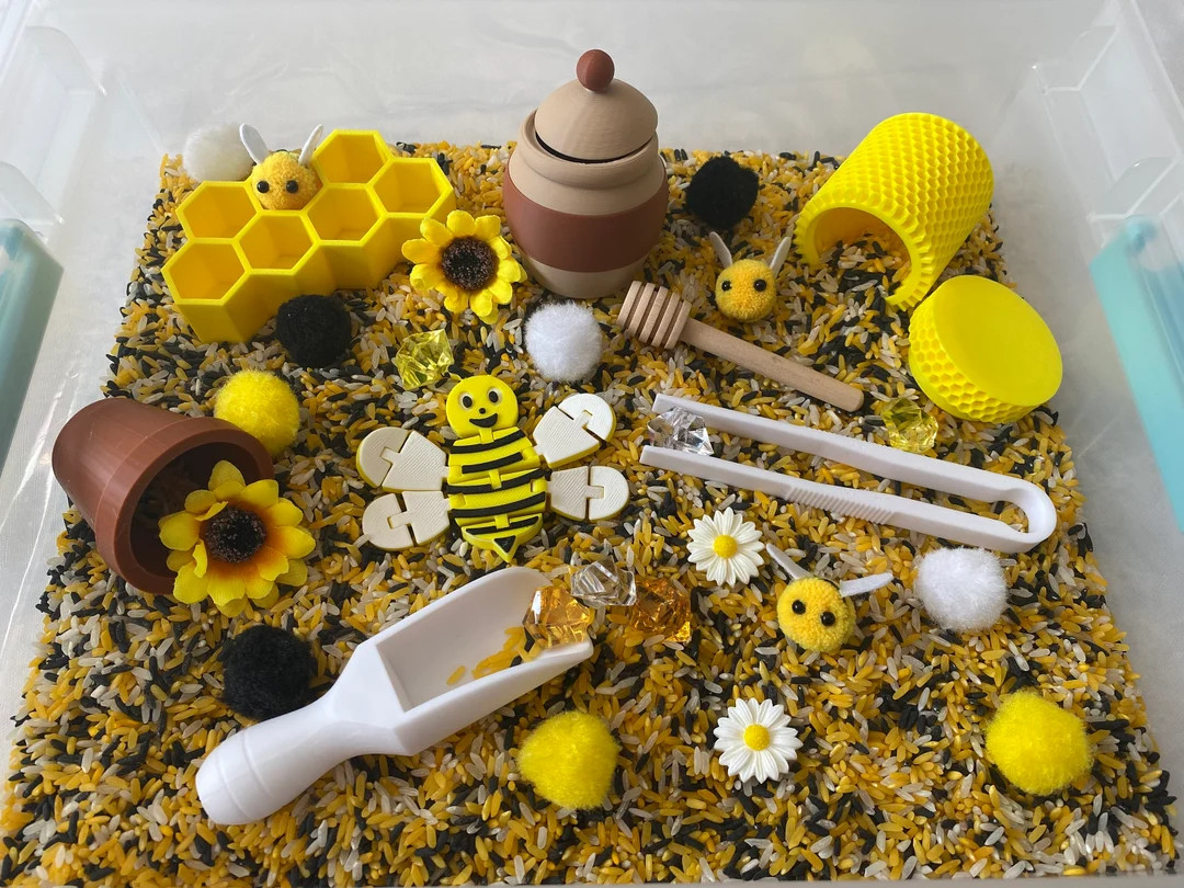 Montessori Spring Bee Sensory Bin - Interactive Play Kit for Kids | Pretend Play | Flisat Filler ... | Etsy (US)