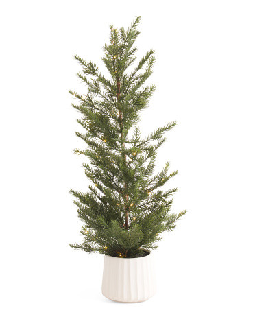 3ft Pre Lit Pinecone Tree In Taper Line Pot | TJ Maxx