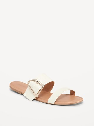 Faux-Leather Double-Strap Metal-Hardware Sandals for Women | Old Navy (US)