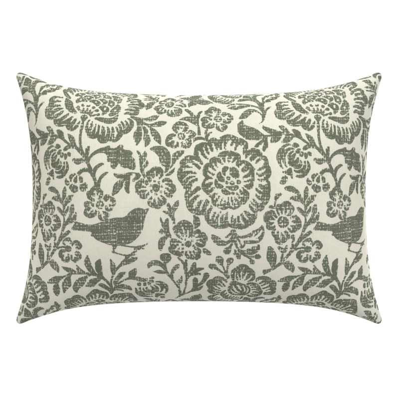 Endive Floral Lumbar Outdoor Throw Pillow, 14x20 | At Home