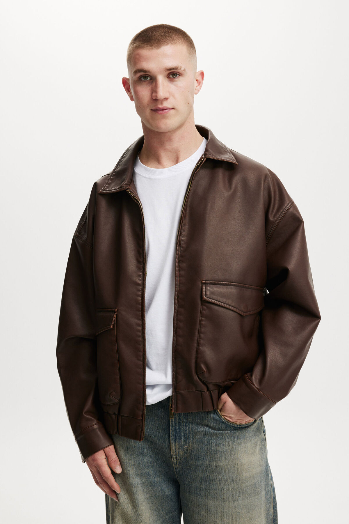 Faux Leather Bomber | Cotton On (US)
