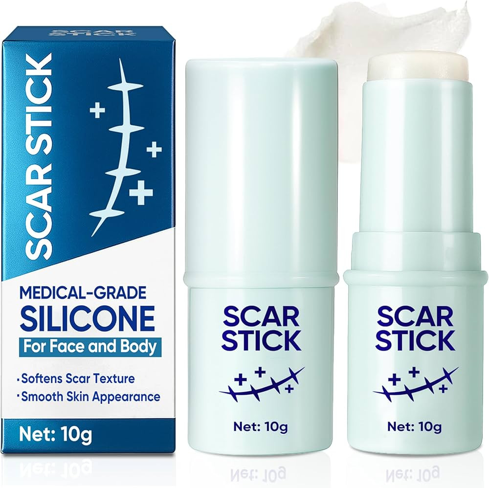 Silicone Scar Gel Stick for Keloid Bump Removal, 2 packs Smooths Skin Appearance on Face and Body... | Amazon (US)