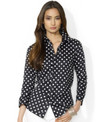 Click for more info about Lauren Ralph Lauren Petite Polka-Dot Blouse