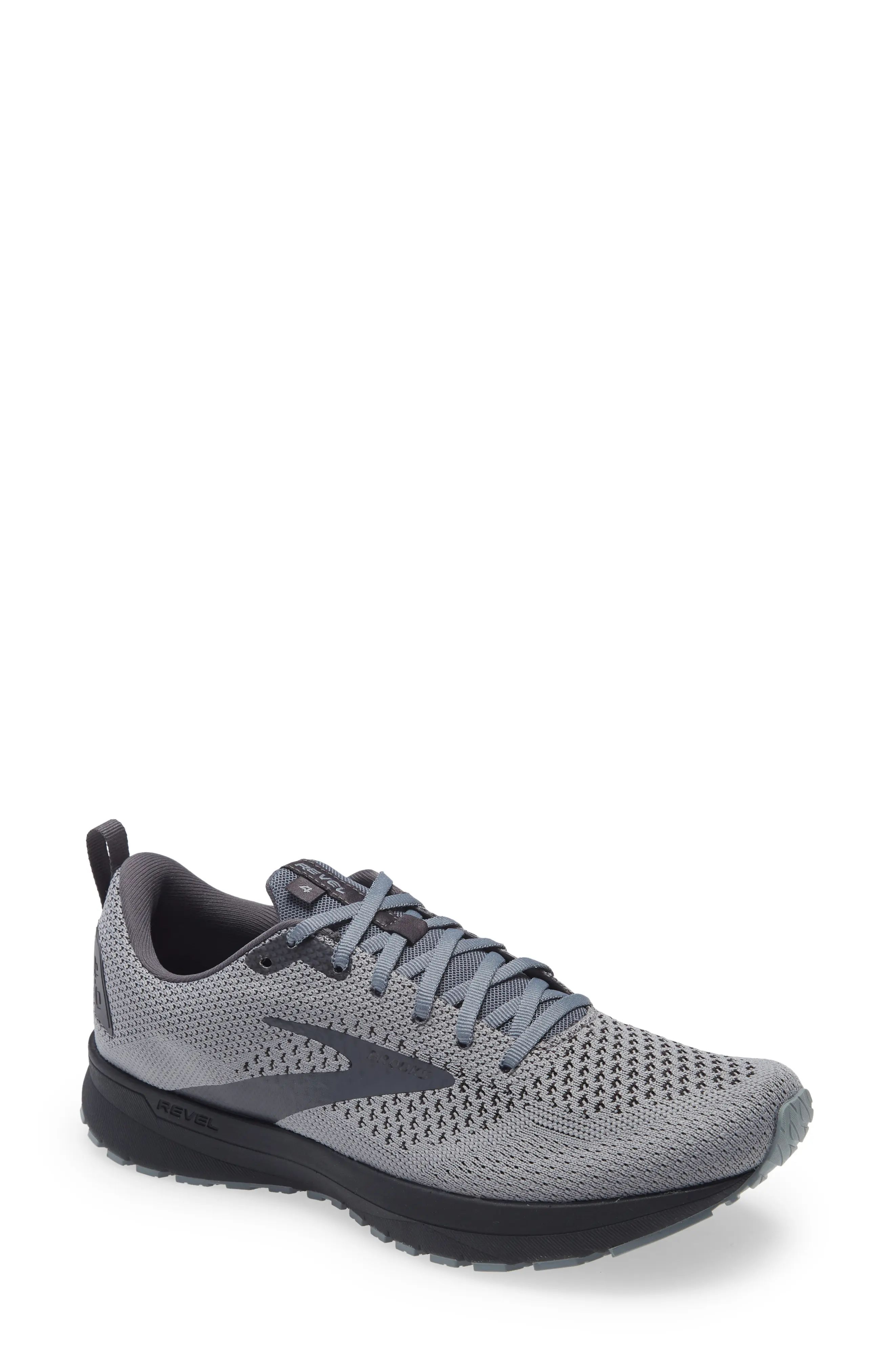Brooks Revel 4 Hybrid Running Shoe in Grey/Blackened Pearl/Black at Nordstrom, Size 11.5 | Nordstrom