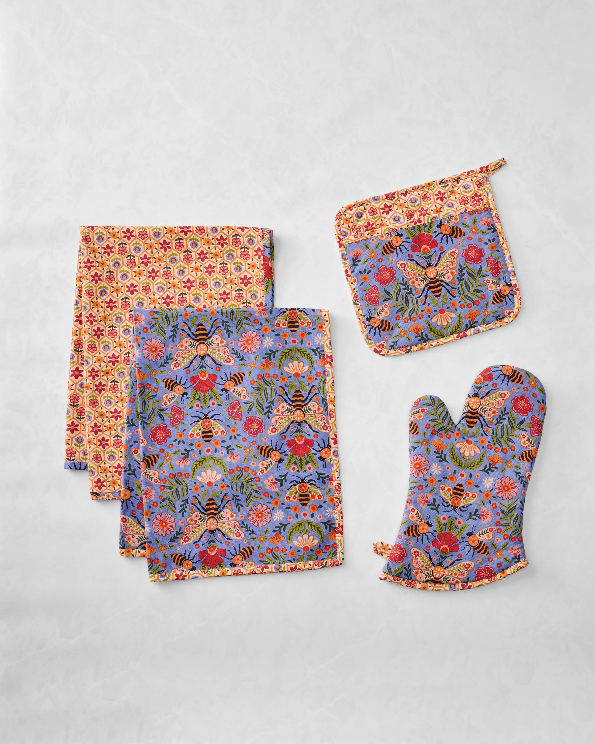 Bee Tapestry - Kitchen Bundle - Delphinium Blue | Printfresh