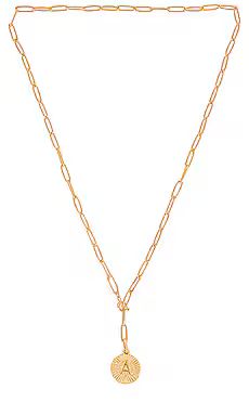 BRACHA Initial Medallion Lariat Necklace in Gold from Revolve.com | Revolve Clothing (Global)