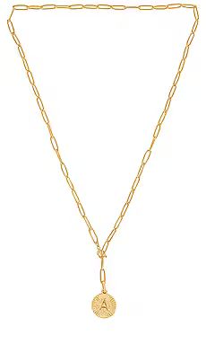 BRACHA Initial Medallion Lariat Necklace in Gold from Revolve.com | Revolve Clothing (Global)
