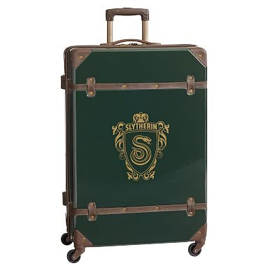 Harry Potter™ Hard-Sided Slytherin™ Checked Spinner Suitcase | Pottery Barn Teen | Pottery Barn Teen