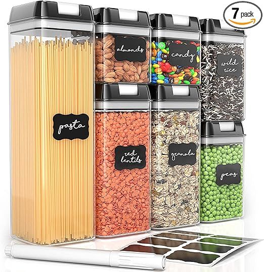 Simply Gourmet Food Storage Containers for Kitchen Organization - Pack of 7 BPA-Free Airtight Org... | Amazon (US)