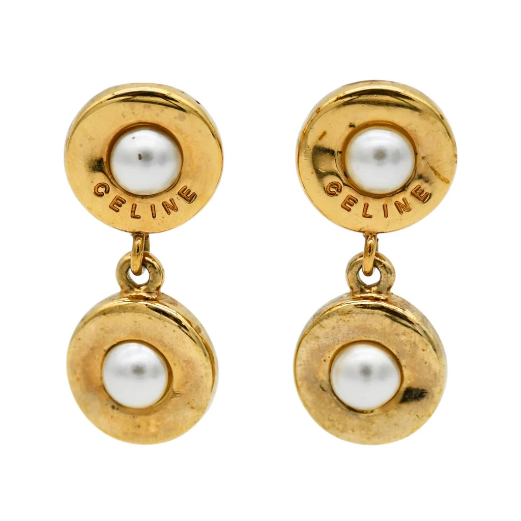 Faux Pearl Double Circle Clip Earrings Used | Clotheshorse Anonymous