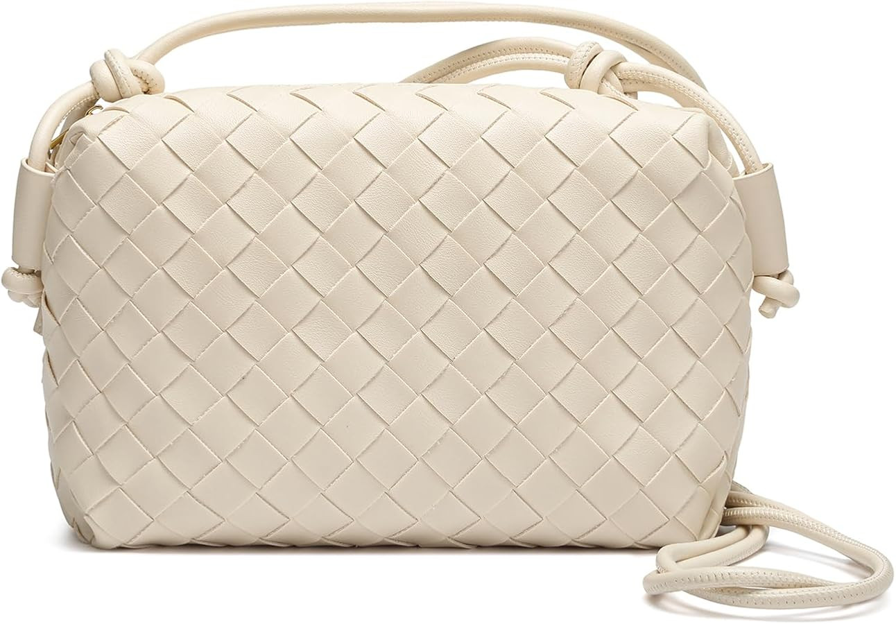 Woven Crossbody Bags for Women Handmade Woven Purse Shoulder Bag Small Handbag PU Leather Purses ... | Amazon (US)