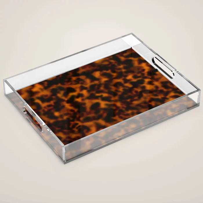 Tortoiseshell amber pattern Acrylic Tray | Society6