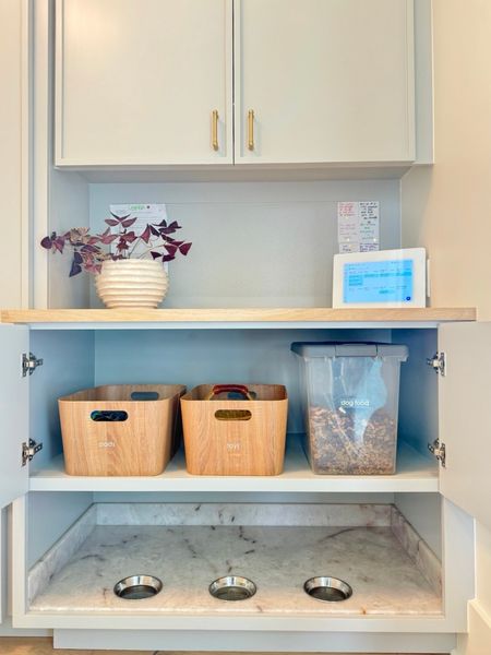 Save this post if you're building a home! How cool is this doggy area in our client's house? We used our favorite Mdesign wooden bins to conceal all of the pup's accessories.

#LTKHome