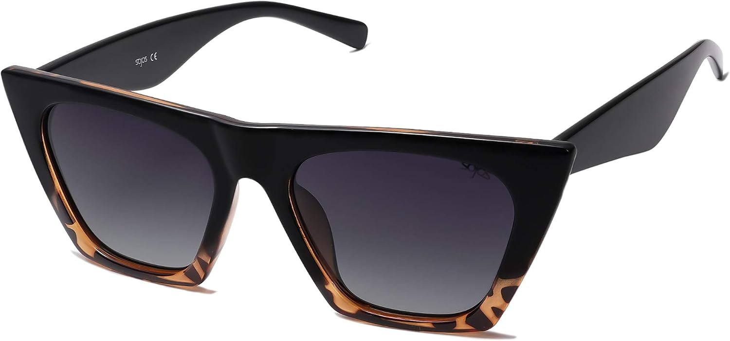 SOJOS Trendy Square Cateye Polarized Sunglasses Womens Big Frame Shades SJ2115 | Amazon (US)