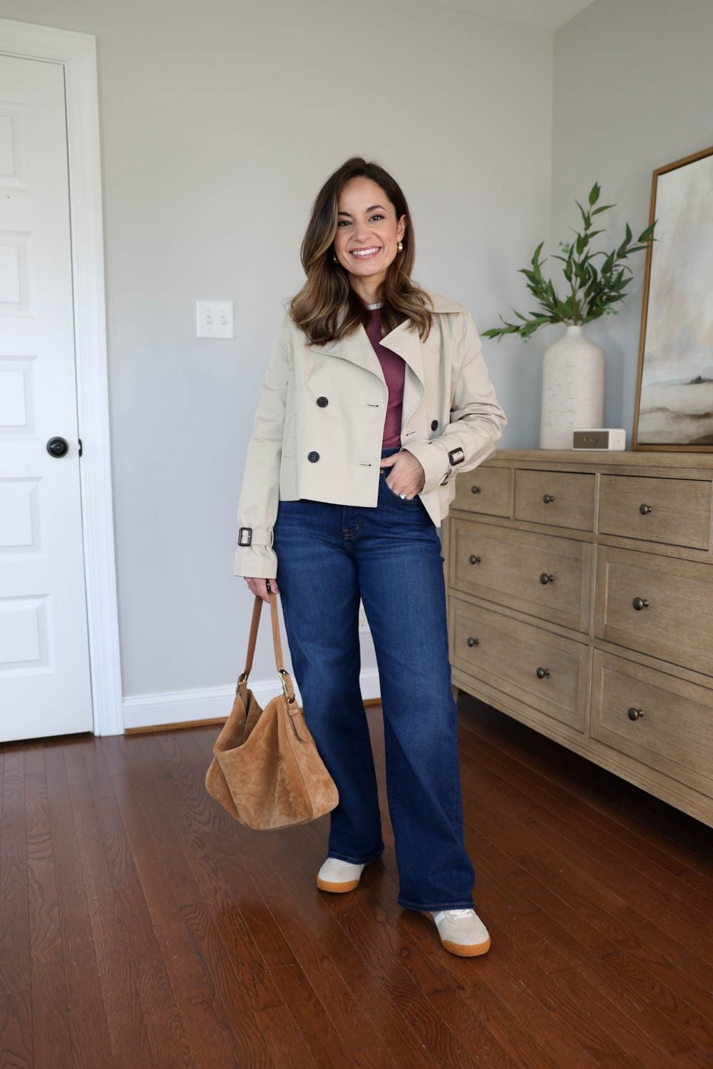 The shoes I like to wear with wide leg jeans! 

With any shoe, a pair with a sleek and slim profile pairs best with wide leg jeans. 

Sneakers 
Gola Elan: tts in bone/white 
T-shirt (Pact): xxs 
Jacket (Aritzia): xxs 
Sweater (Quince): xs 
Sweater (Quince): xs 
Jeans (Madewell): petite 24 | 10.5” rise | 28” inseam pipestone wash

My measurements for reference: I’m 4’10” and 105lbs. My bust, waist, and hip measurement is 32”, 24”, and 36”.

#LTKPetite