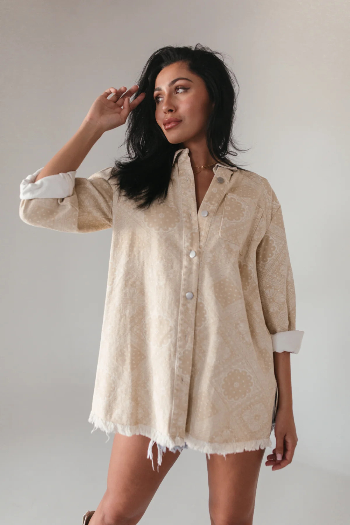 RESTOCK - Lia Bandana Print Shacket - FINAL SALE | The Post