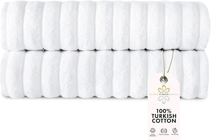 CTT Premium 2 Pack Bath Towels Set, Made with 100% Turkish Cotton, Spa & Hotel, Quick Drying Towe... | Amazon (US)