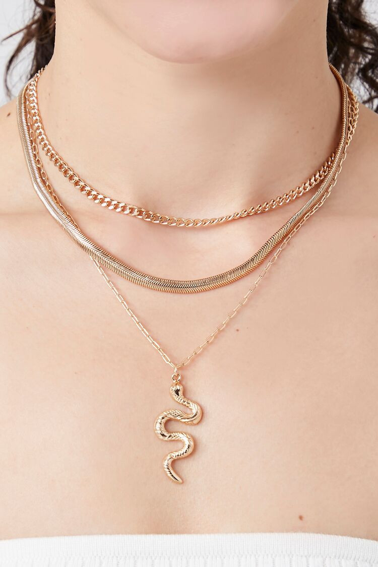 Layered Snake Pendant Necklace | Forever 21 (US)