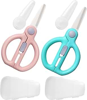 Ceramic Baby Food Scissors Kids with Travel Case, Toddler Scissors with Safety Lock, Ideal for Pi... | Amazon (US)