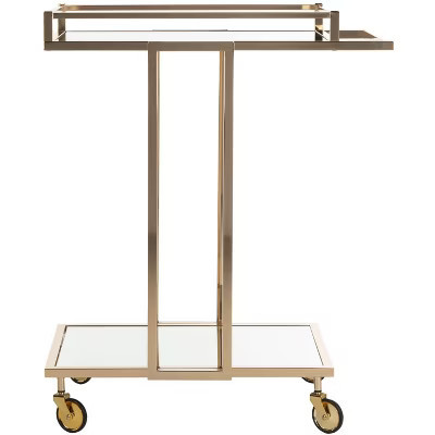 Capri 2 Tier Bar Cart - BCT8003A - Gold/Mirror - Safavieh | Target