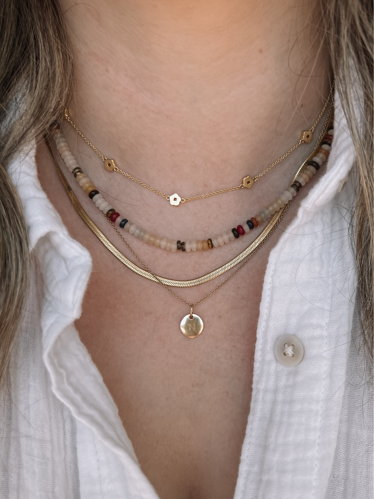 Summer necklace stack! Everyday gold layering necklaces with beads for a pop of color!
Summer jewelry, dainty gold jewelry

#LTKsummer #LTKstyletip