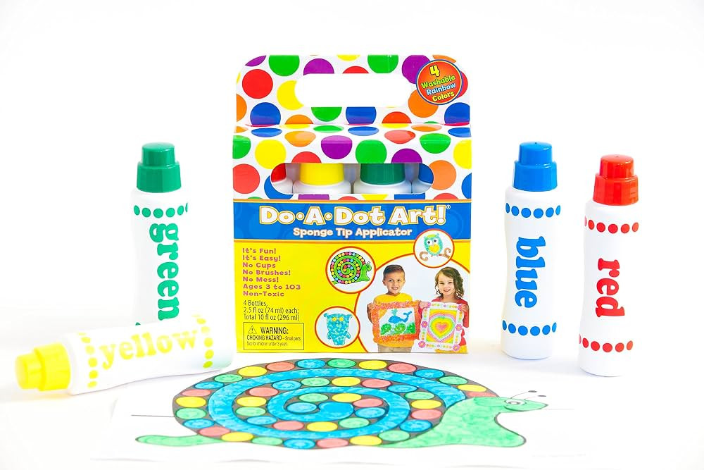 Do A Dot Art! Set of 4 Pack Rainbow Washable Dot Paint Markers for Kids and Toddlers, The Origina... | Amazon (US)