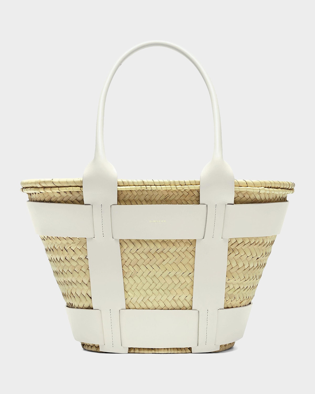 The Santorini Caged Raffia Tote Bag | Neiman Marcus