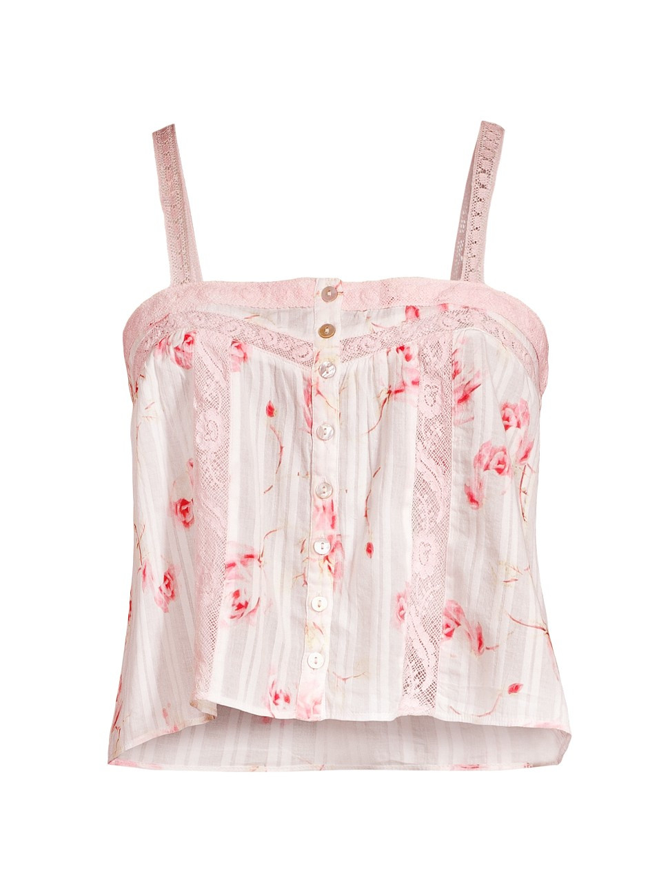 Women's Maitri Lace-Trim Tank Top - Cherry Soda - Size XS | Saks Fifth Avenue