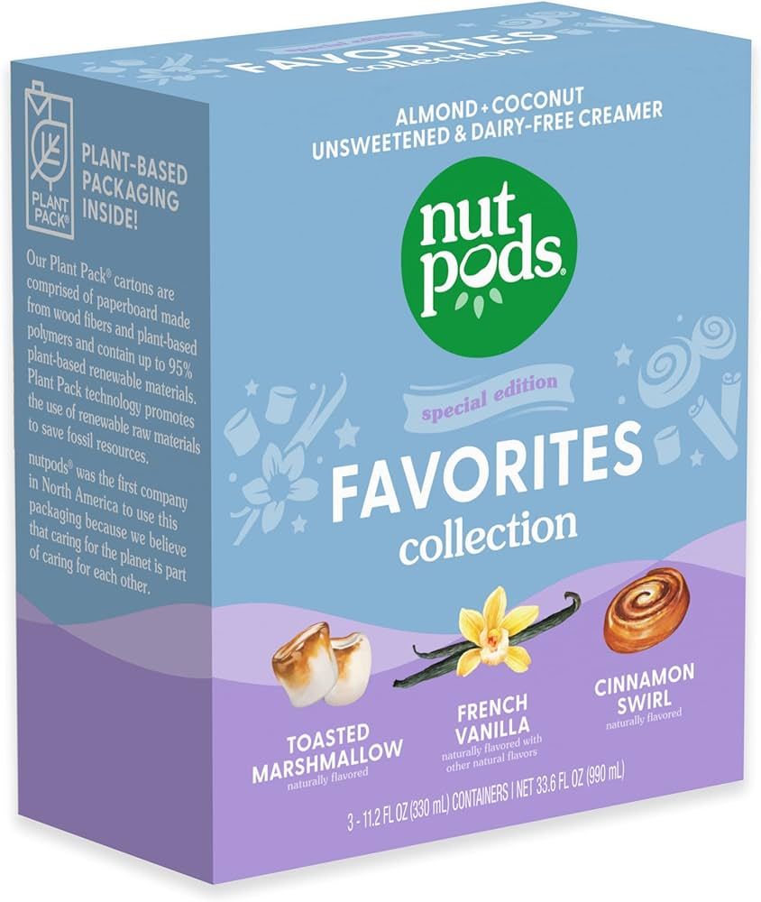 nutpods Favorites Collection - Unsweetened Non Dairy Creamer - Toasted Marshmallow, French Vanill... | Amazon (US)