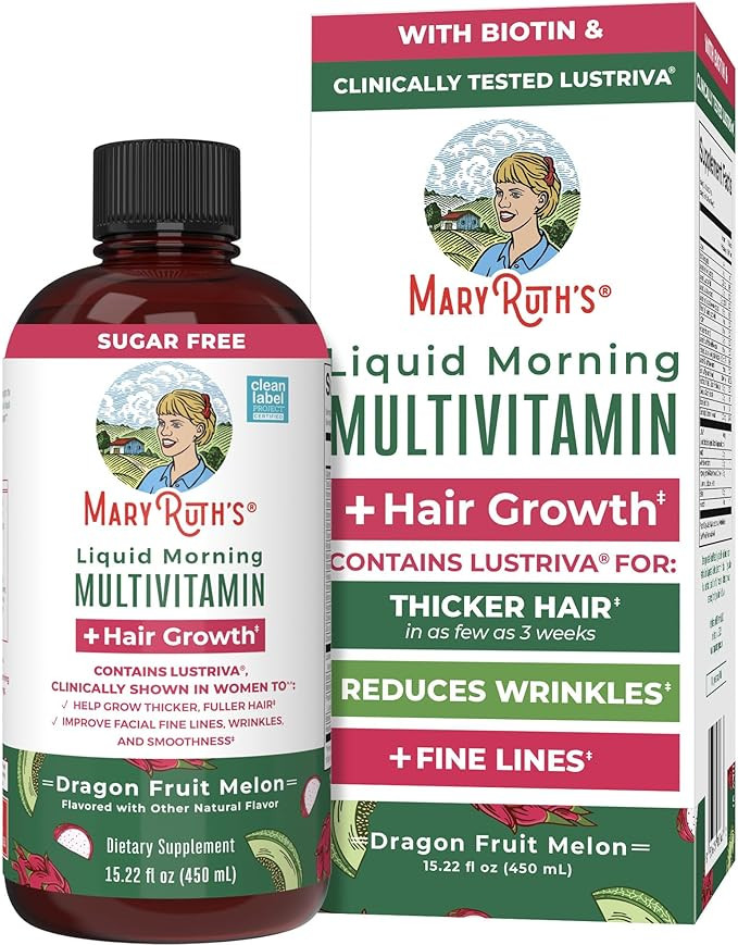 MaryRuth's Liquid Multivitamin + Hair Growth | Biotin 10000mcg | Lustriva Hair Growth Supplement ... | Amazon (US)