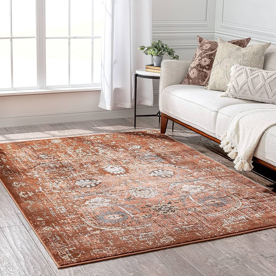 Well Woven Vintage Distressed Rust Kensington Goa Copper Modern Oriental Area Rug 9'3" x 12'6" | Amazon (US)